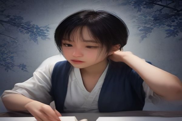 枫可怜作品主视觉画面，冷暖色调对比明显，近景特写展现角色面部表情细节，制作规格精良，光影层次丰富